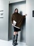 Diagonal Knit Poncho Top